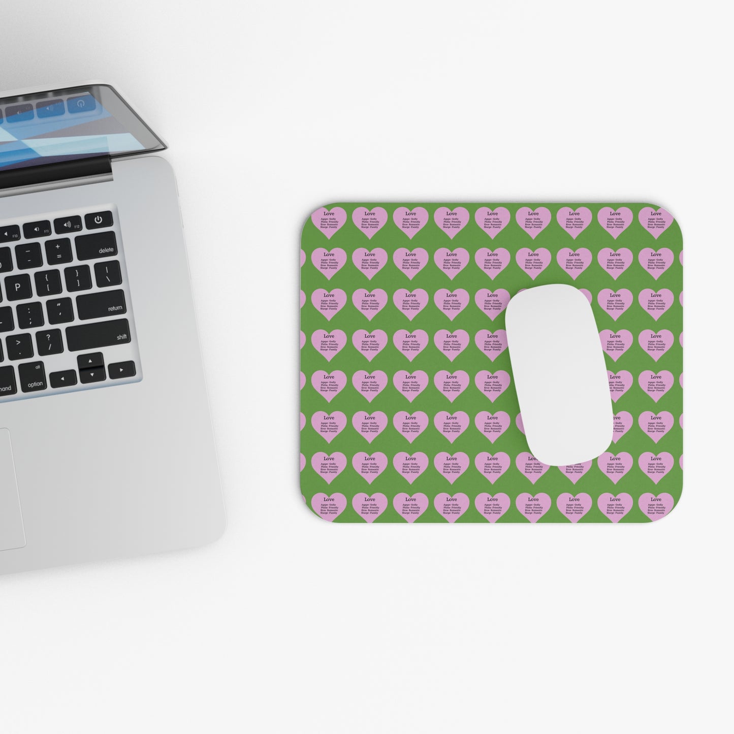 The Four Loves Mouse Pad Pattern Look (Green)