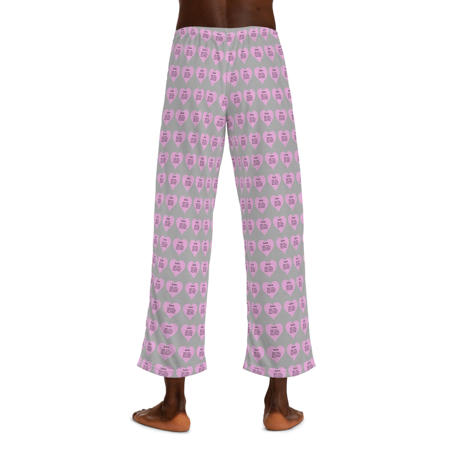 Men's All-Over Print Pajama Pants (Light Grey)