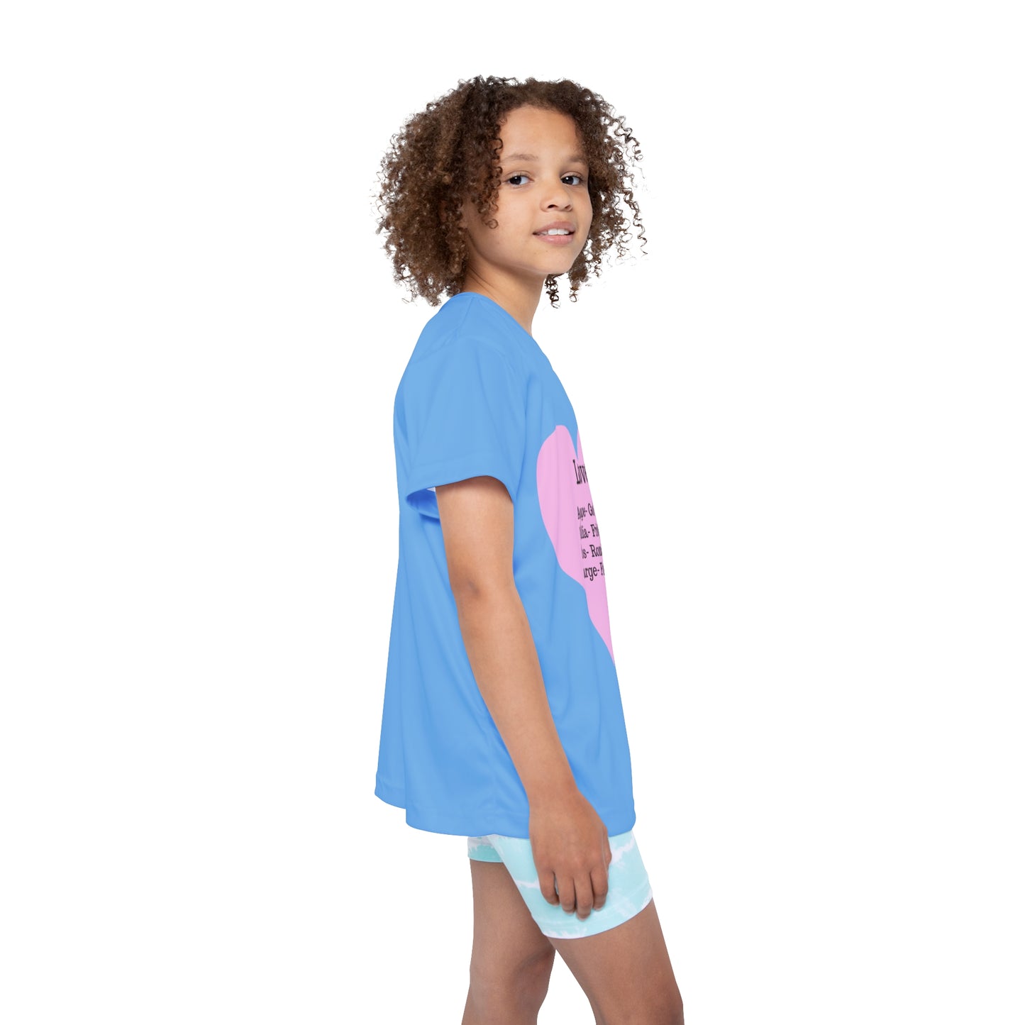 Types of Love Heart Kids Performance Jersey (Light Blue)