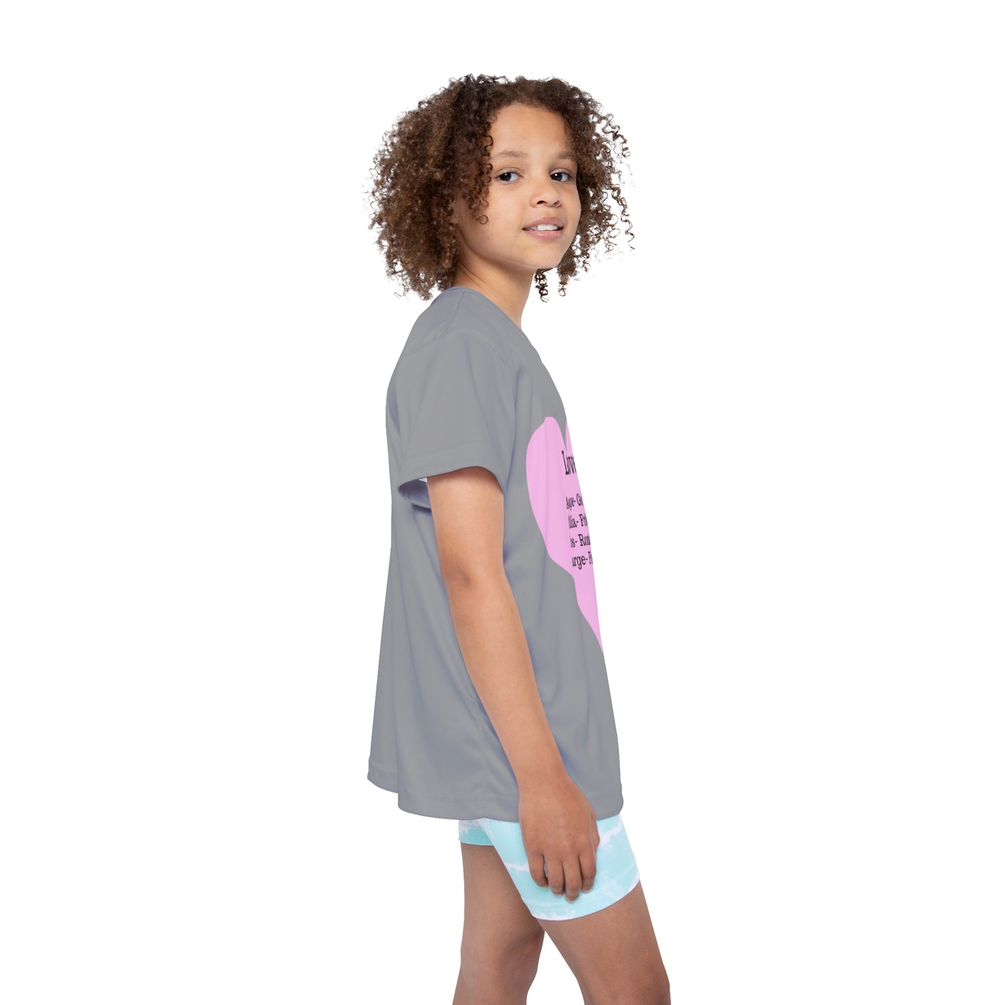 Types of Love Heart Kids Performance Jersey (Grey)