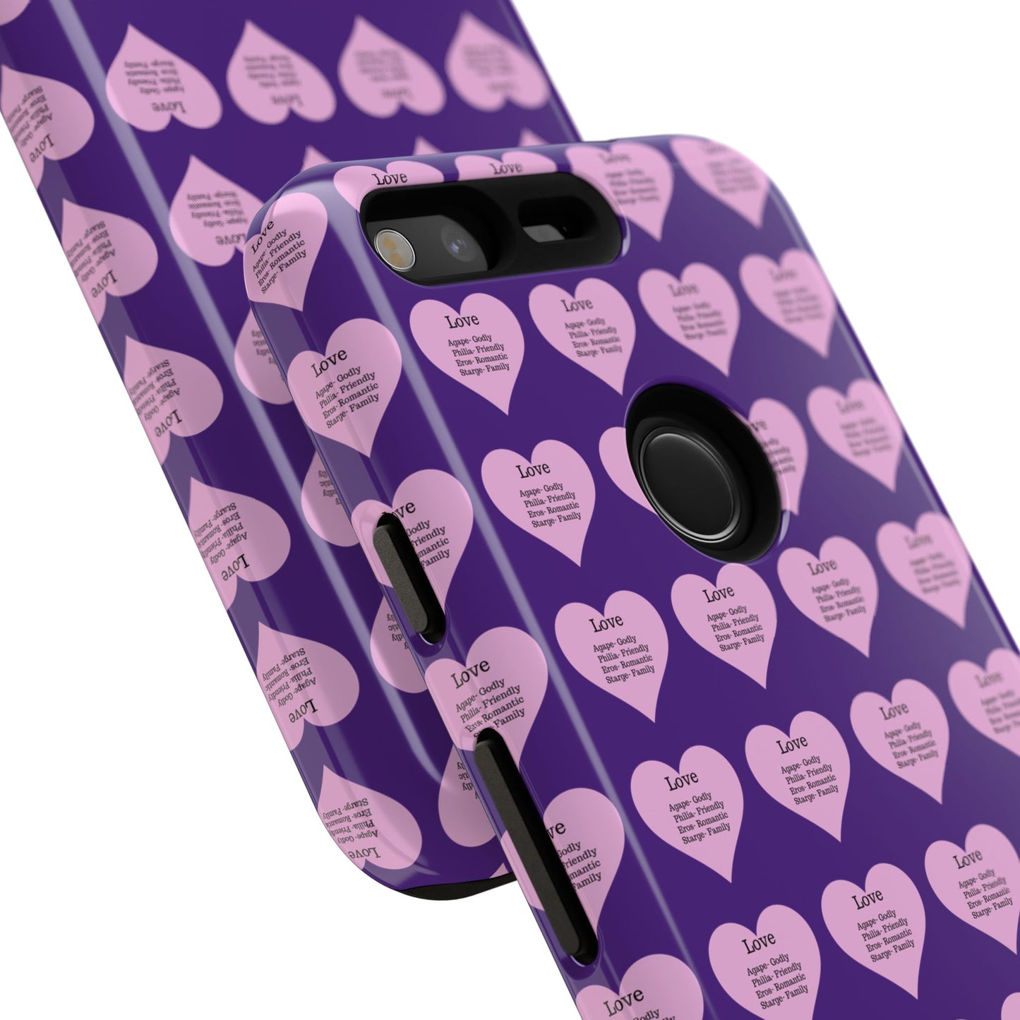Hearts-A-Flutter Phone Case (iPhone, Google Pixel)(Purple)