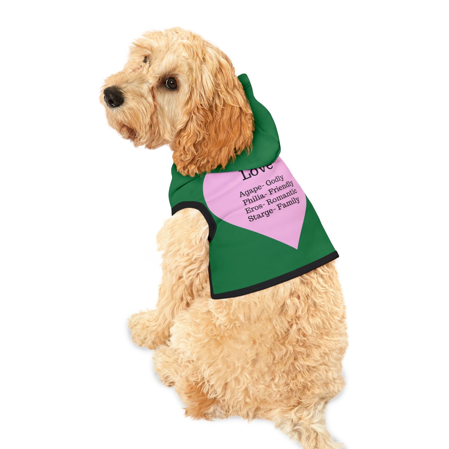 Charming Heart Pet Hoodie (Dark green)