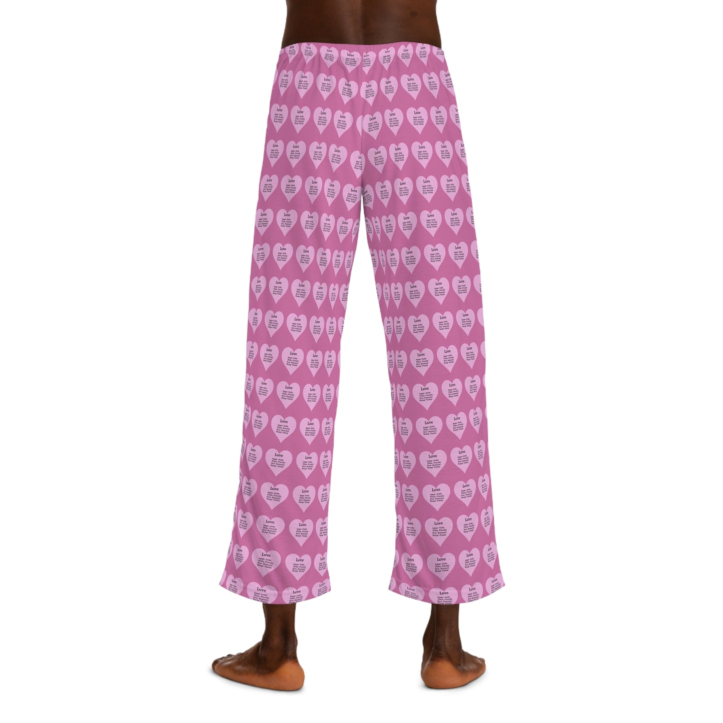 Men's All-Over Print Pajama Pants (Light Pink)