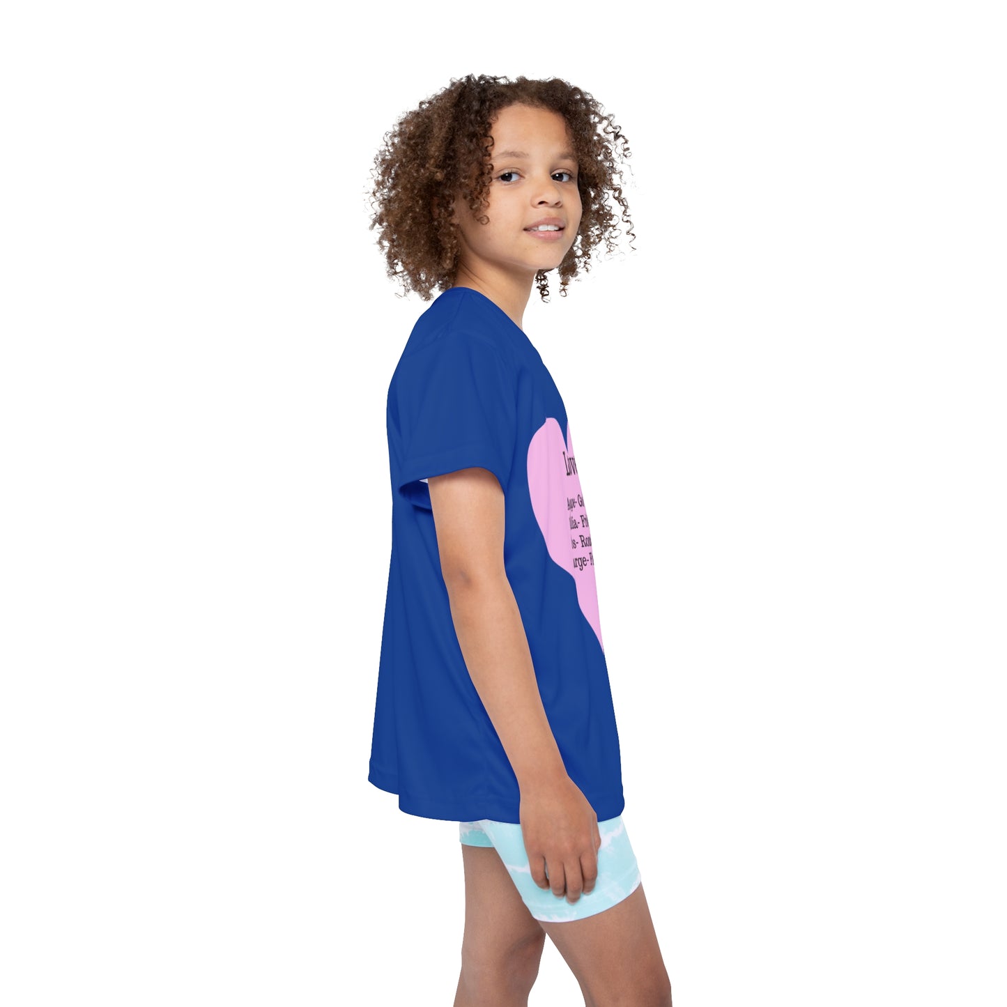 Types of Love Heart Kids Performance Jersey (Dark Blue)