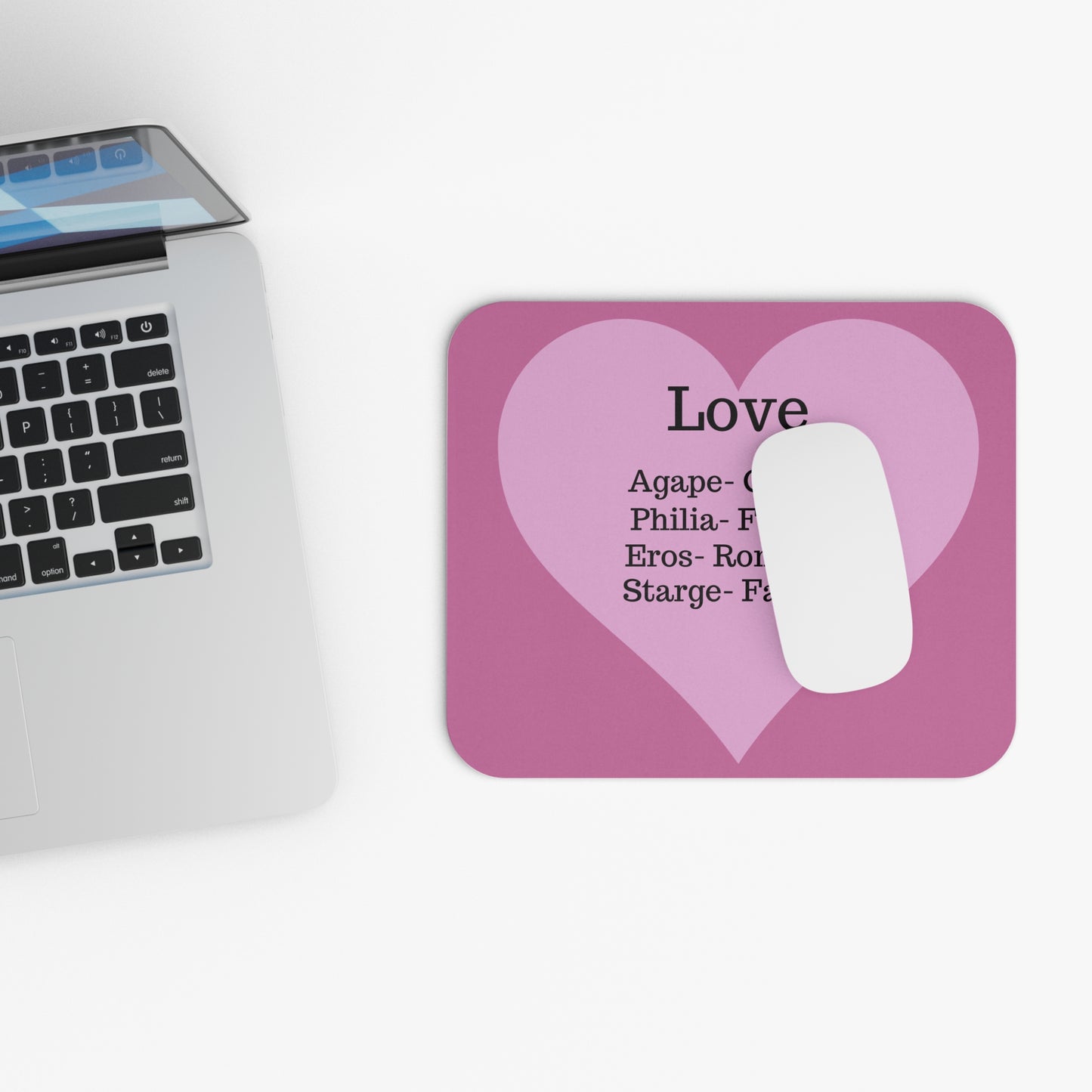 The Four Loves Mouse Pad (Light pink)