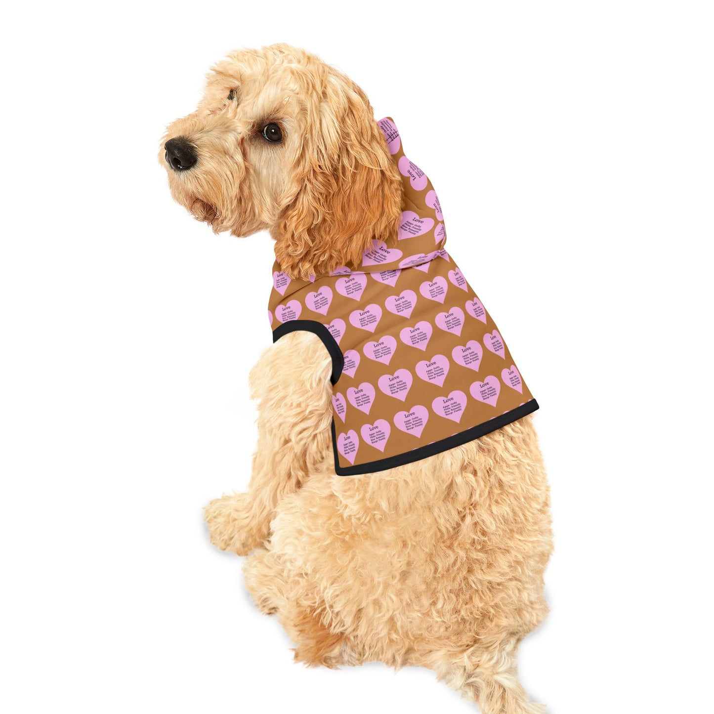Charming Heart Pet Hoodie Pattern (Light brown)