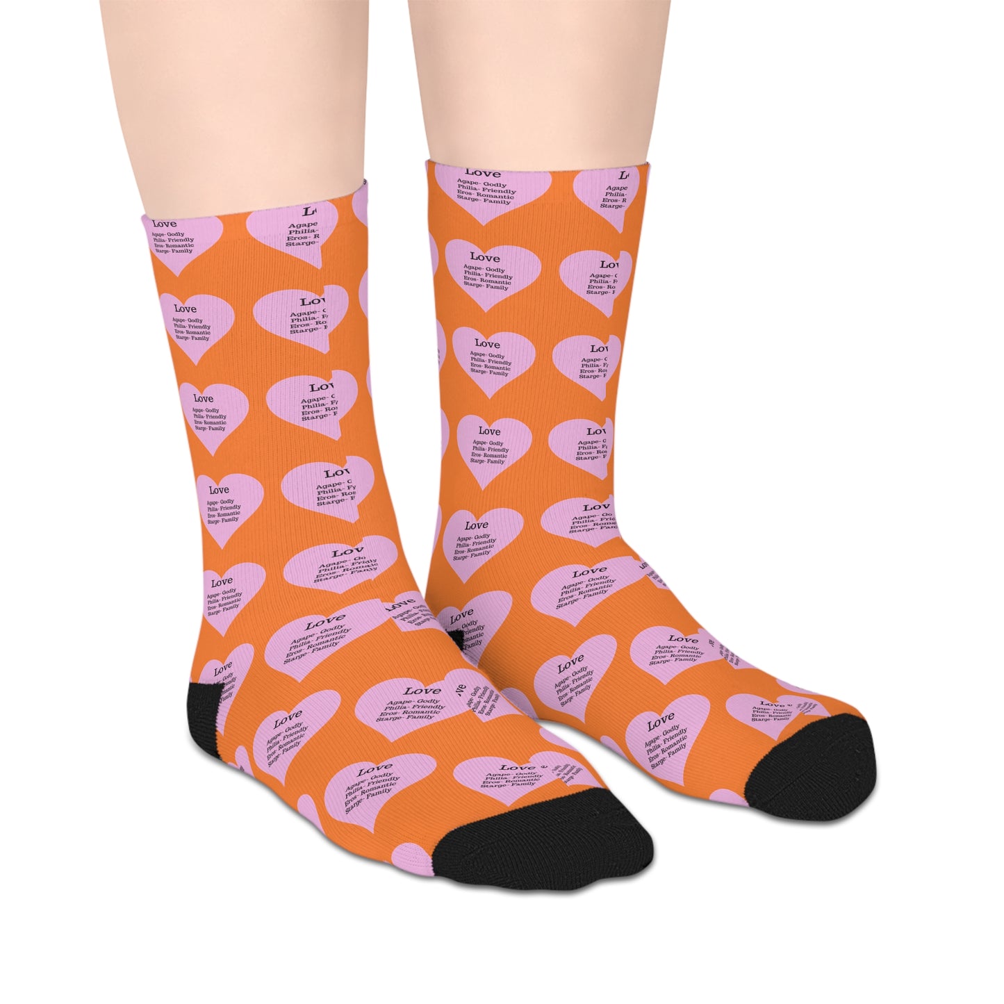 The Love Hearts Mid-Length Socks (Crusta)