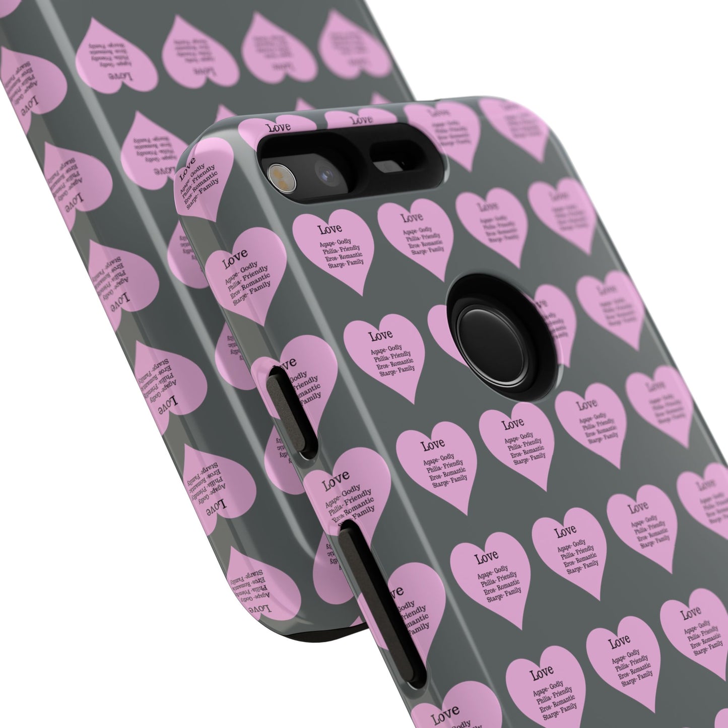 Hearts-A-Flutter Phone Case (iPhone, Google Pixel)(Dark grey)