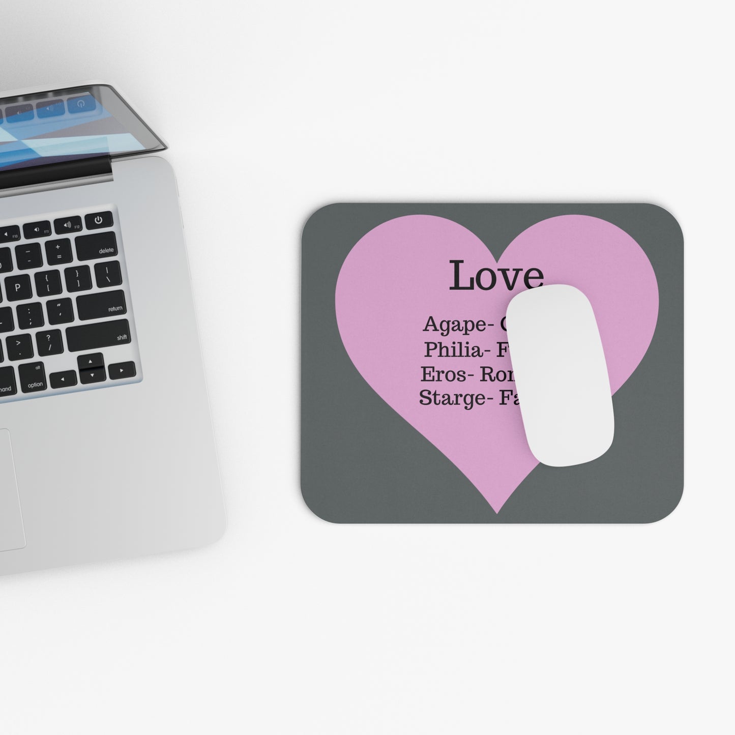 The Four Loves Mouse Pad (Dark grey)