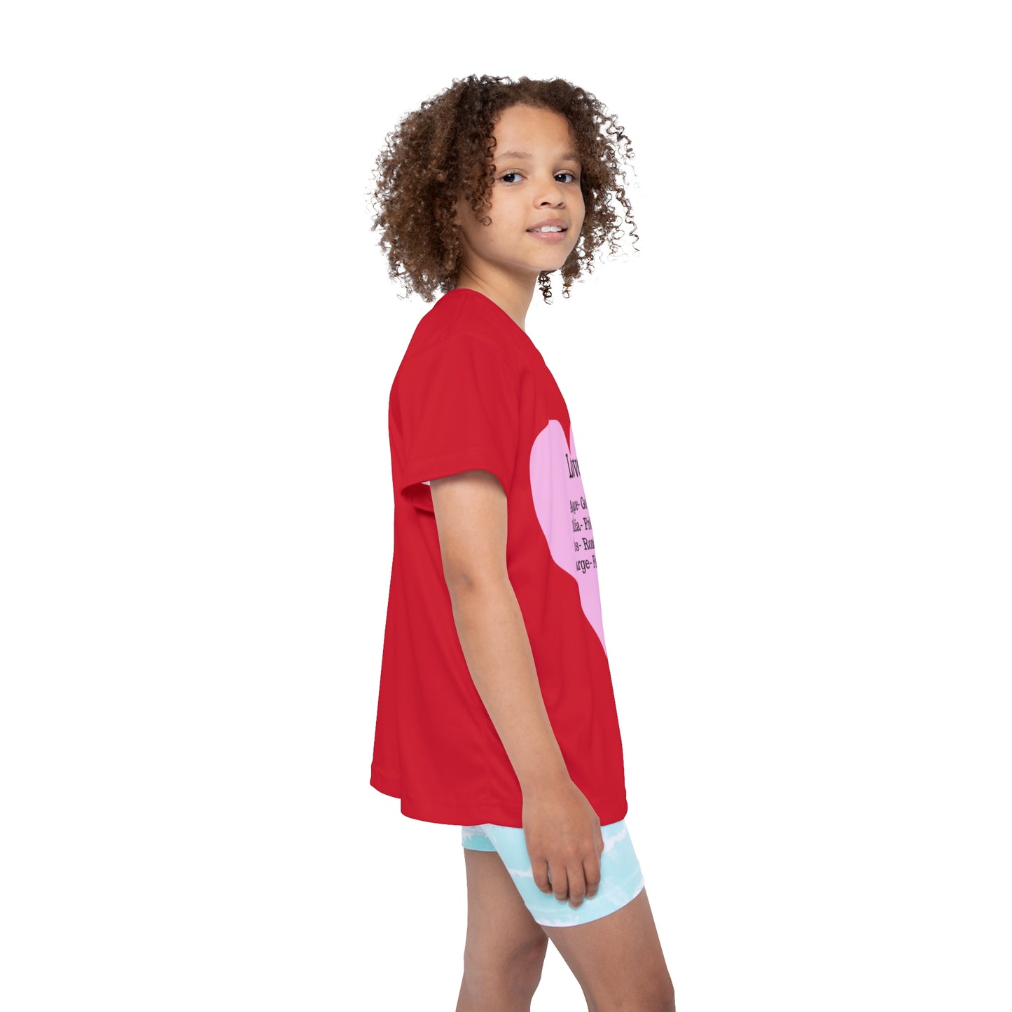 Types of Love Heart Kids Performance Jersey (Dark Red)