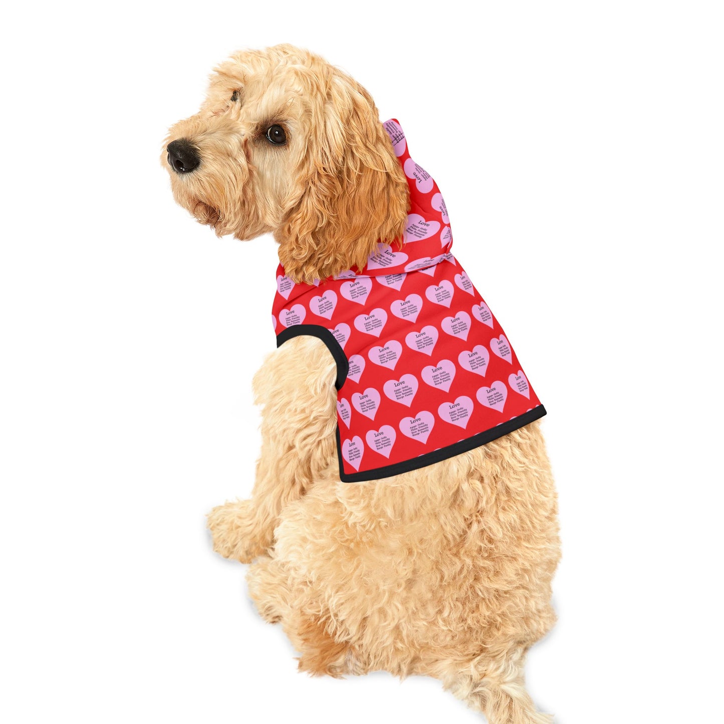 Charming Heart Pet Hoodie Pattern (Red)