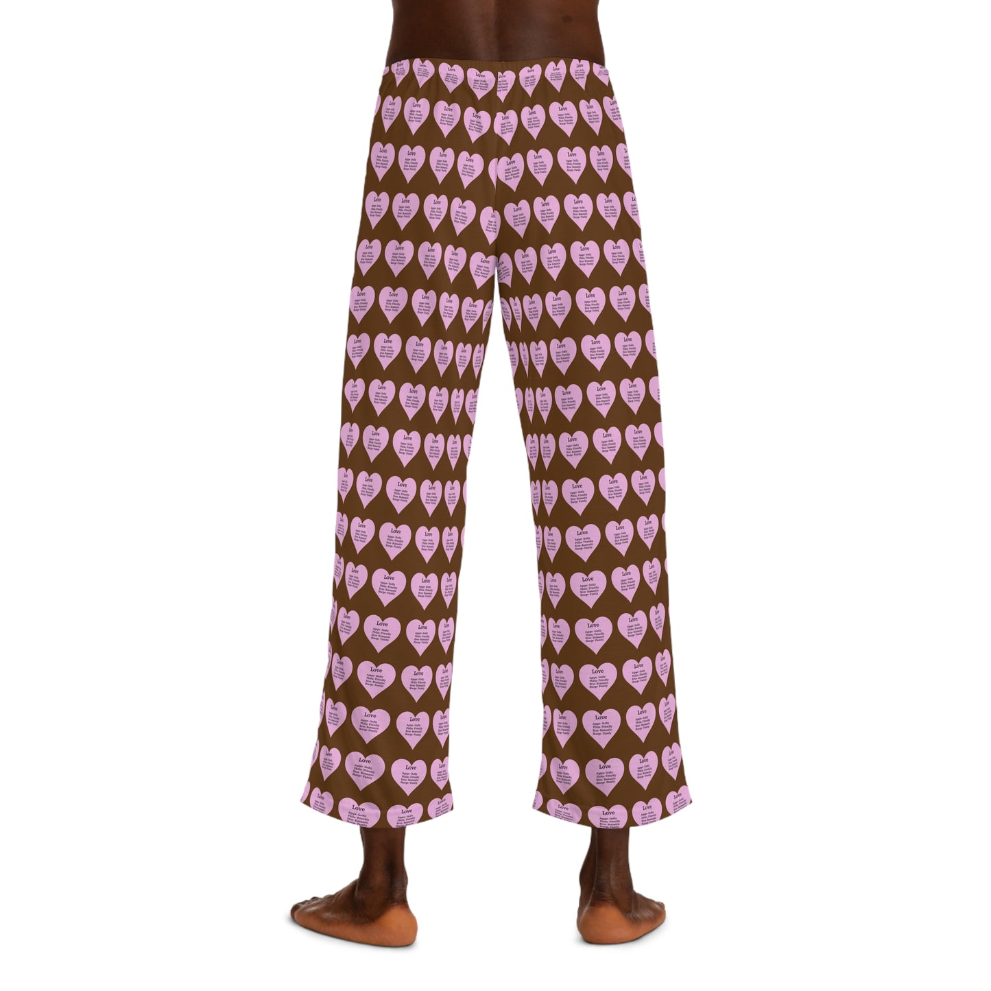 Men's All-Over Print Pajama Pants (Brown)