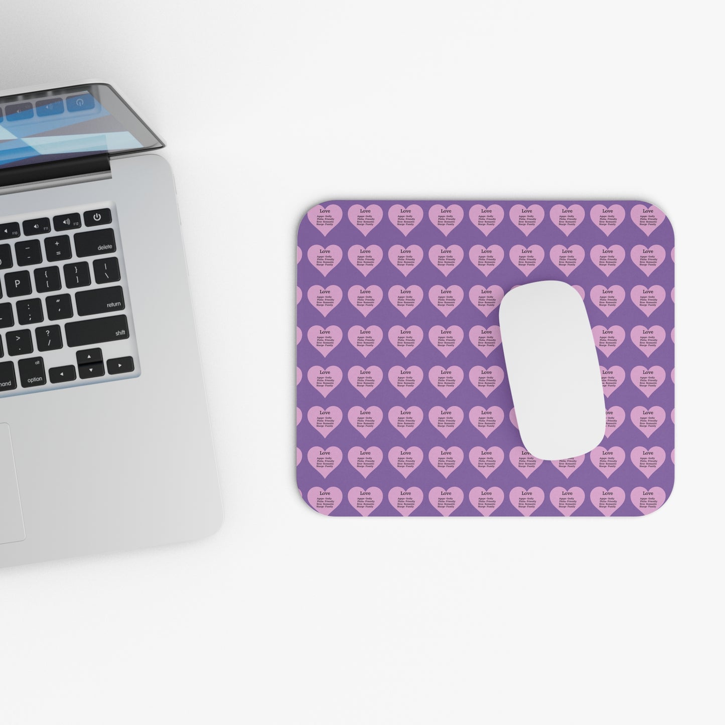 The Four Loves Mouse Pad Pattern Look (Light purple)