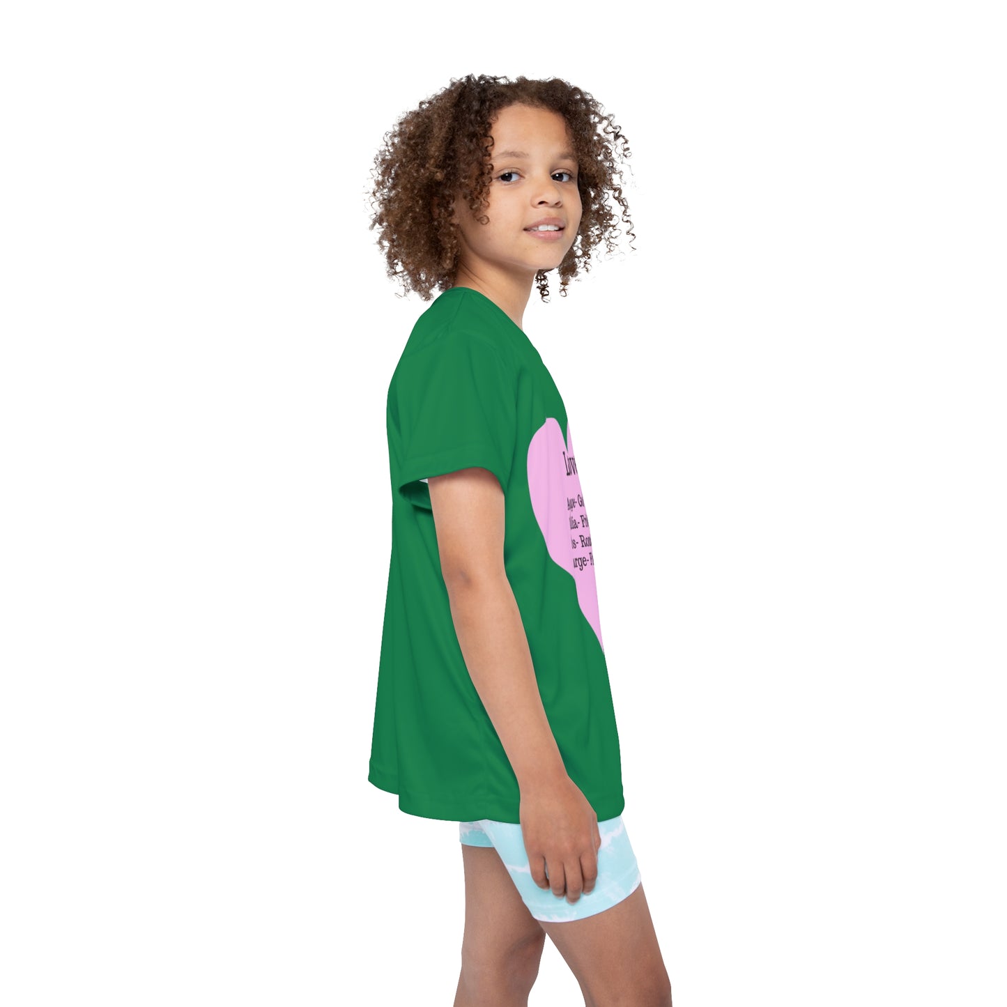 Types of Love Heart Kids Performance Jersey (Dark Green)