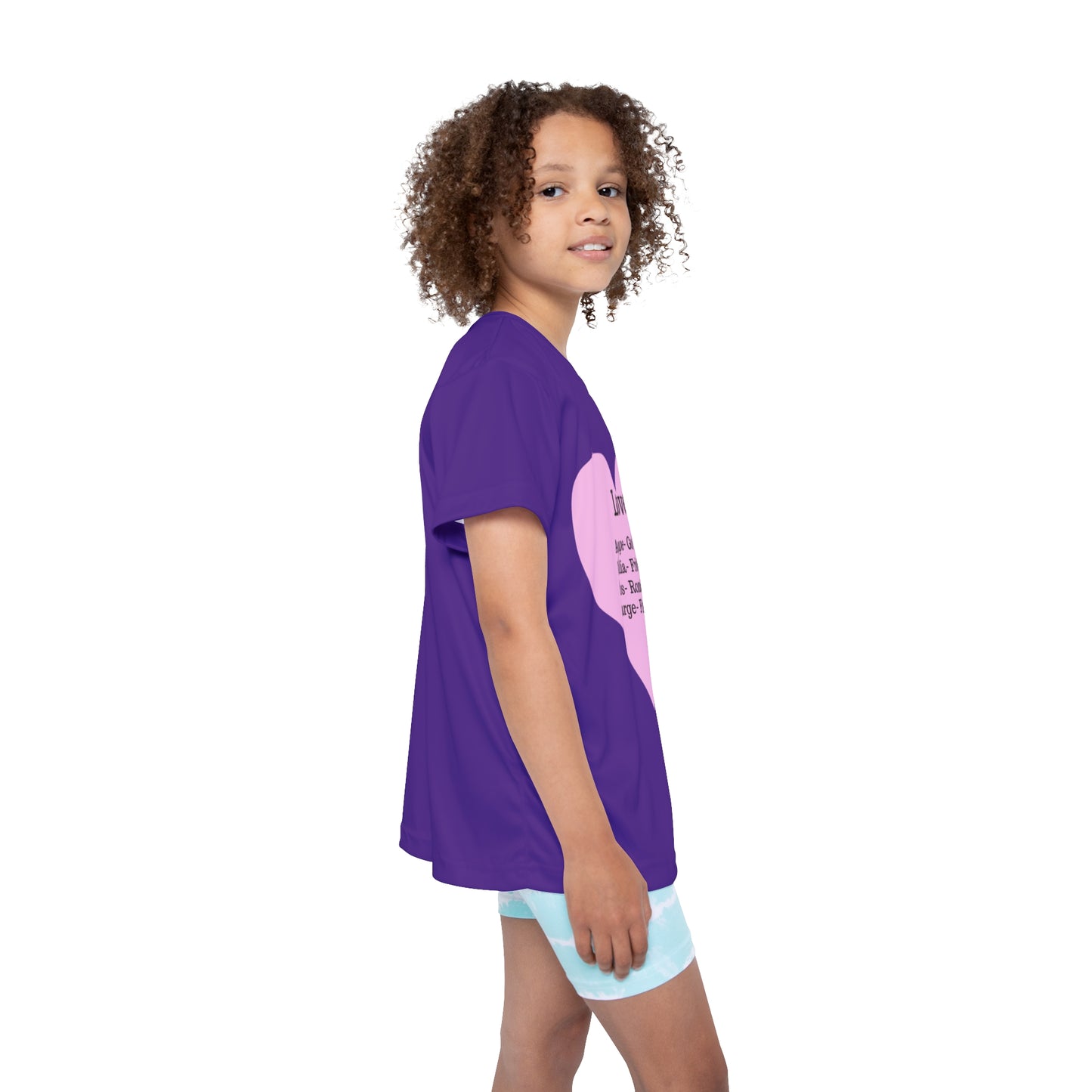 Types of Love Heart Kids Performance Jersey (Purple)