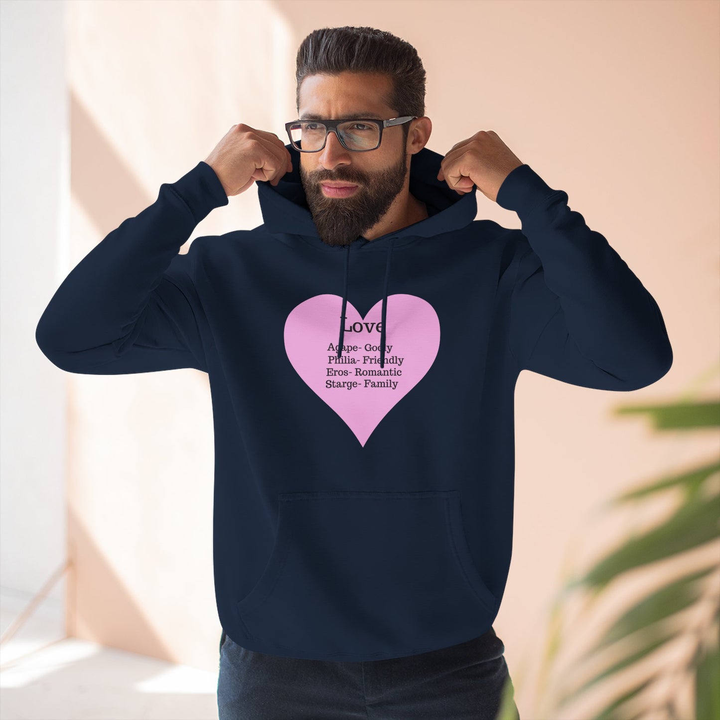 Cozy Heartfelt Love Fleece Hoodie | Soft Three-Panel Everyday Comfort