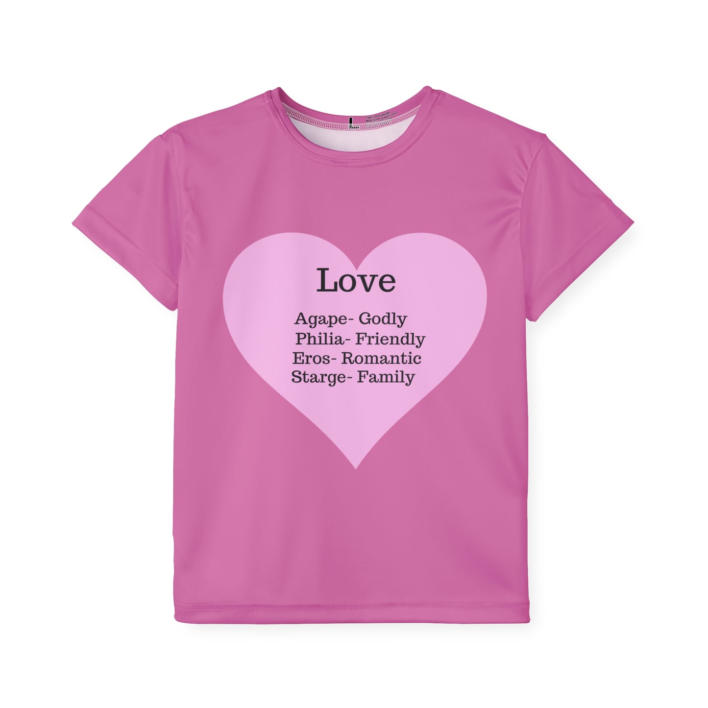 Types of Love Heart Kids Performance Jersey (Light pink)