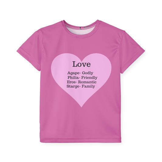 Types of Love Heart Kids Performance Jersey (Light pink)