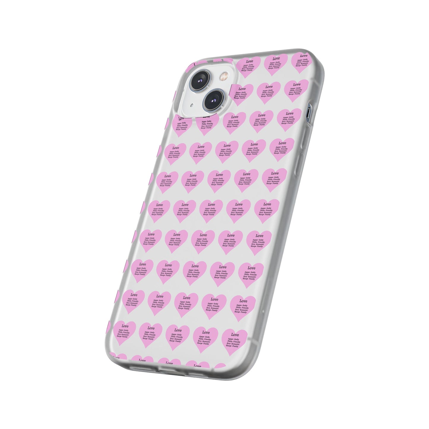 Pink Hearts Transparent Phone Case