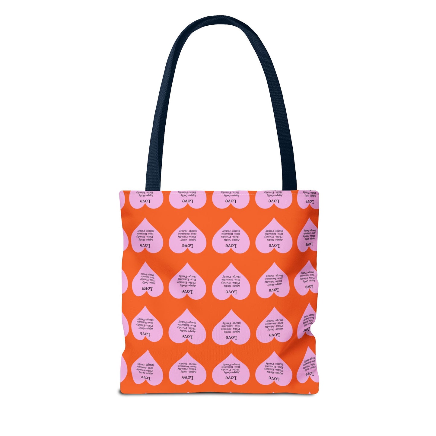 Pink Hearts Tote Bag (Orange)