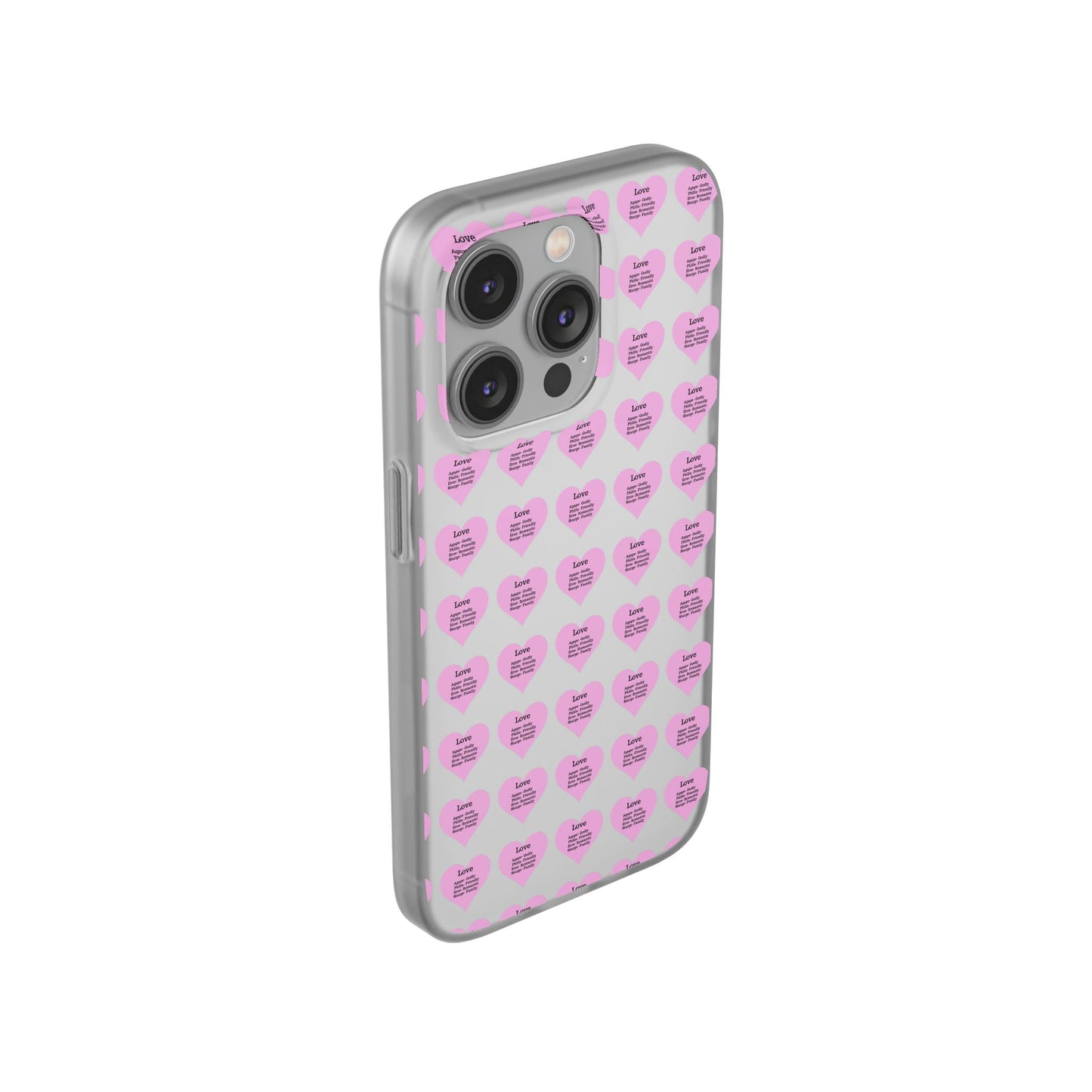 Pink Hearts Transparent Phone Case
