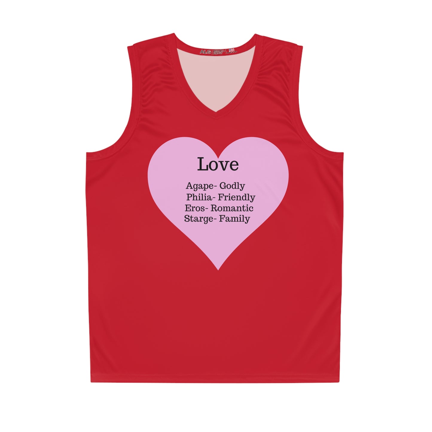 Love Heart Basketball Jersey (Dark Red)