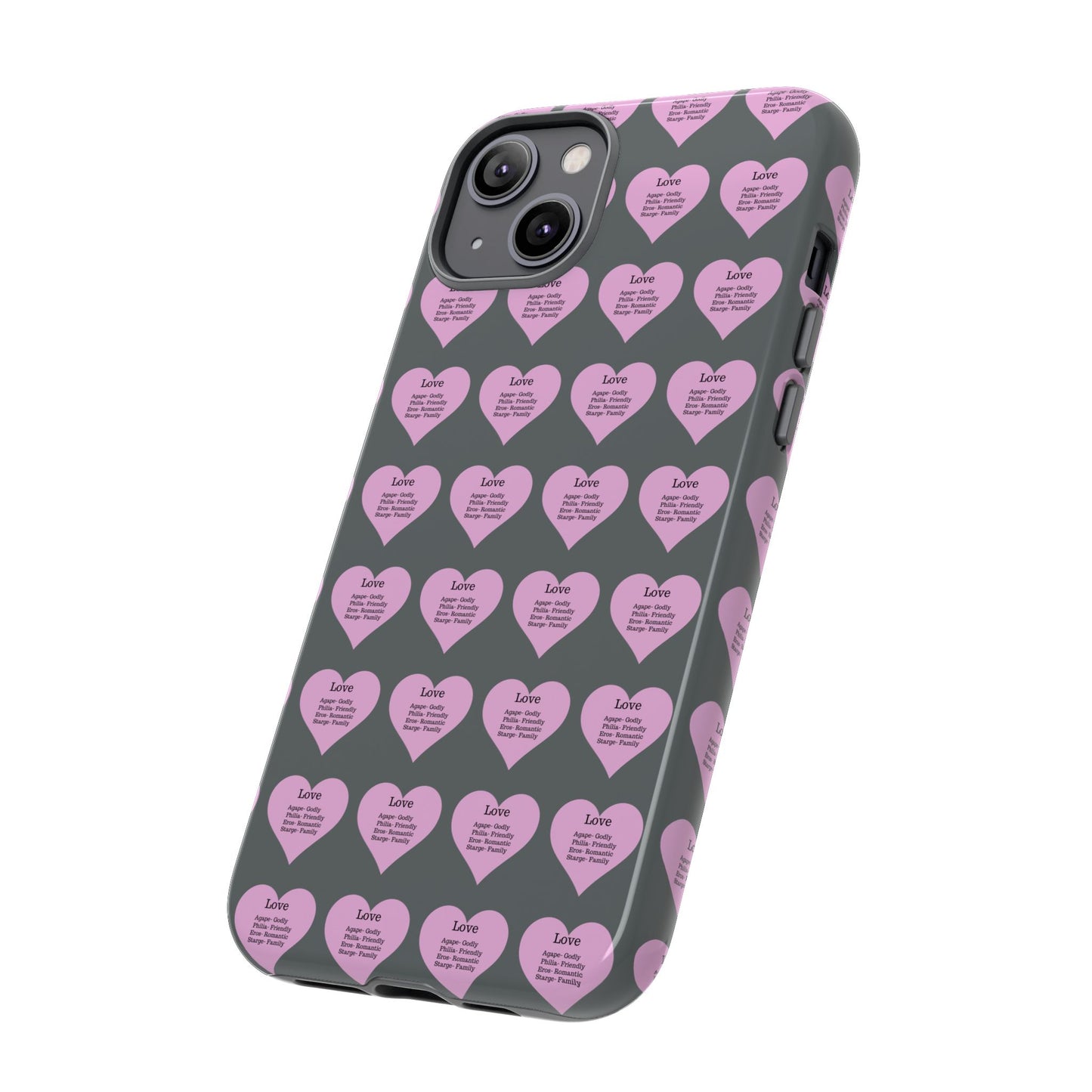 Hearts-A-Flutter Phone Case (iPhone, Google Pixel)(Dark grey)
