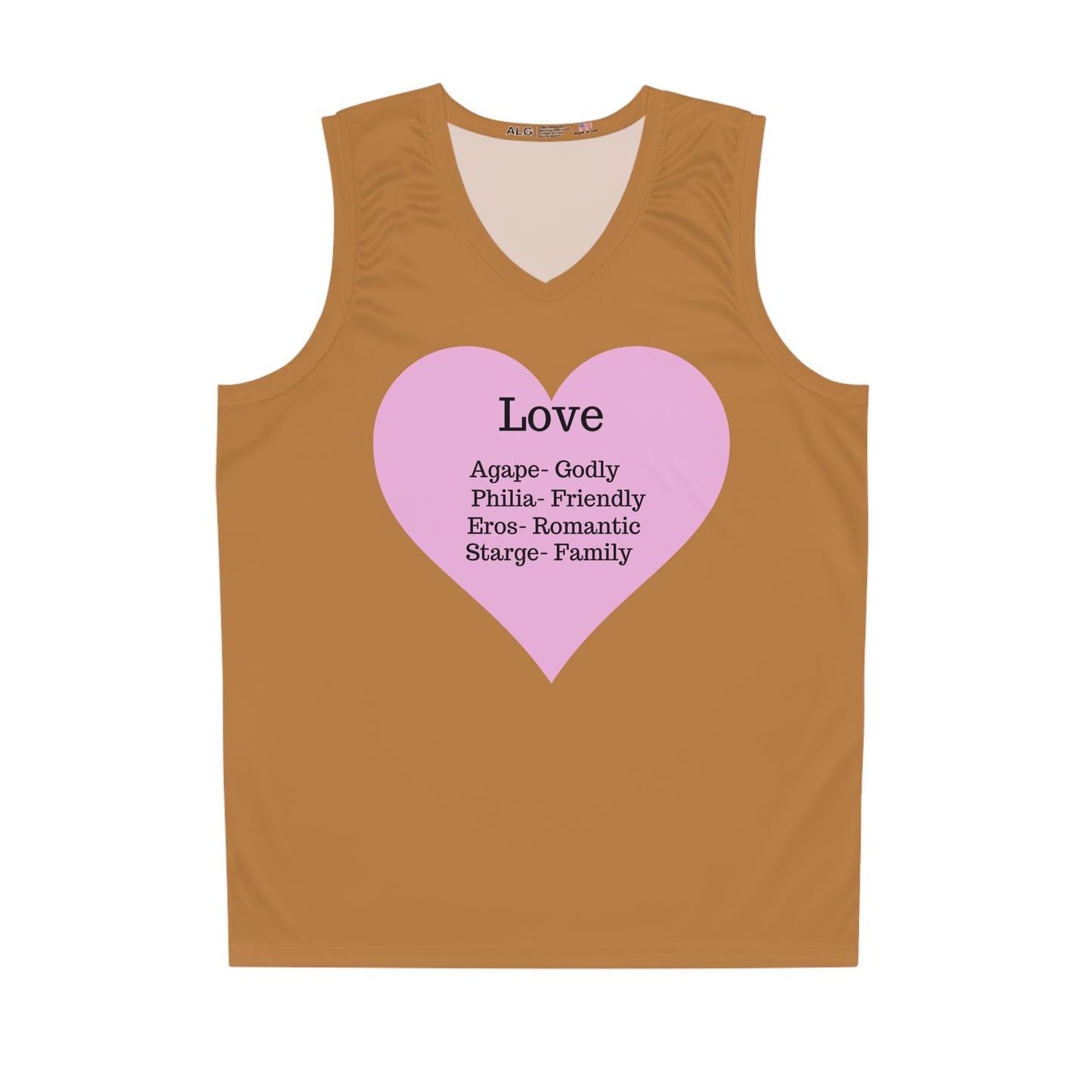 Love Heart Basketball Jersey (Light Brown)