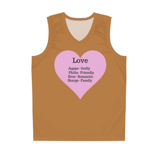 Love Heart Basketball Jersey (Light Brown)
