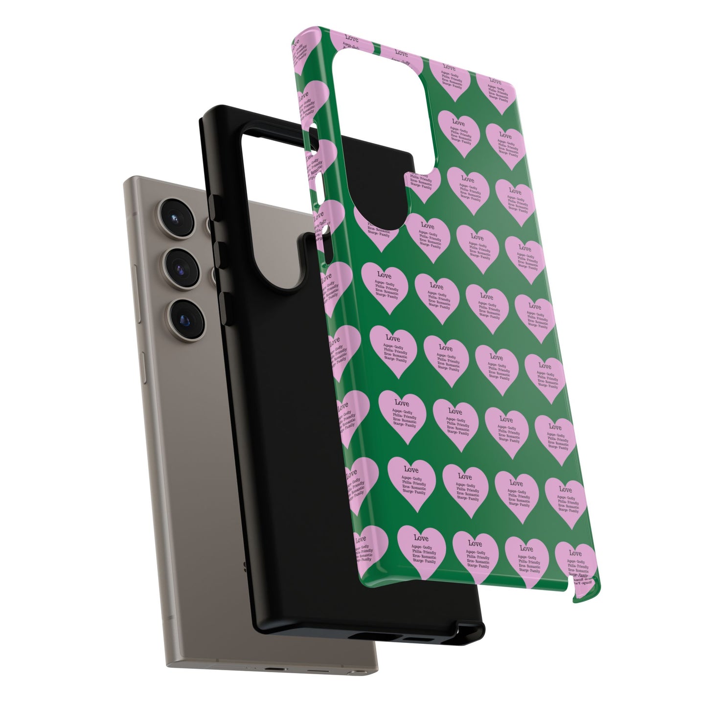Hearts-A-Flutter Phone Case (Samsung)(Dark green)