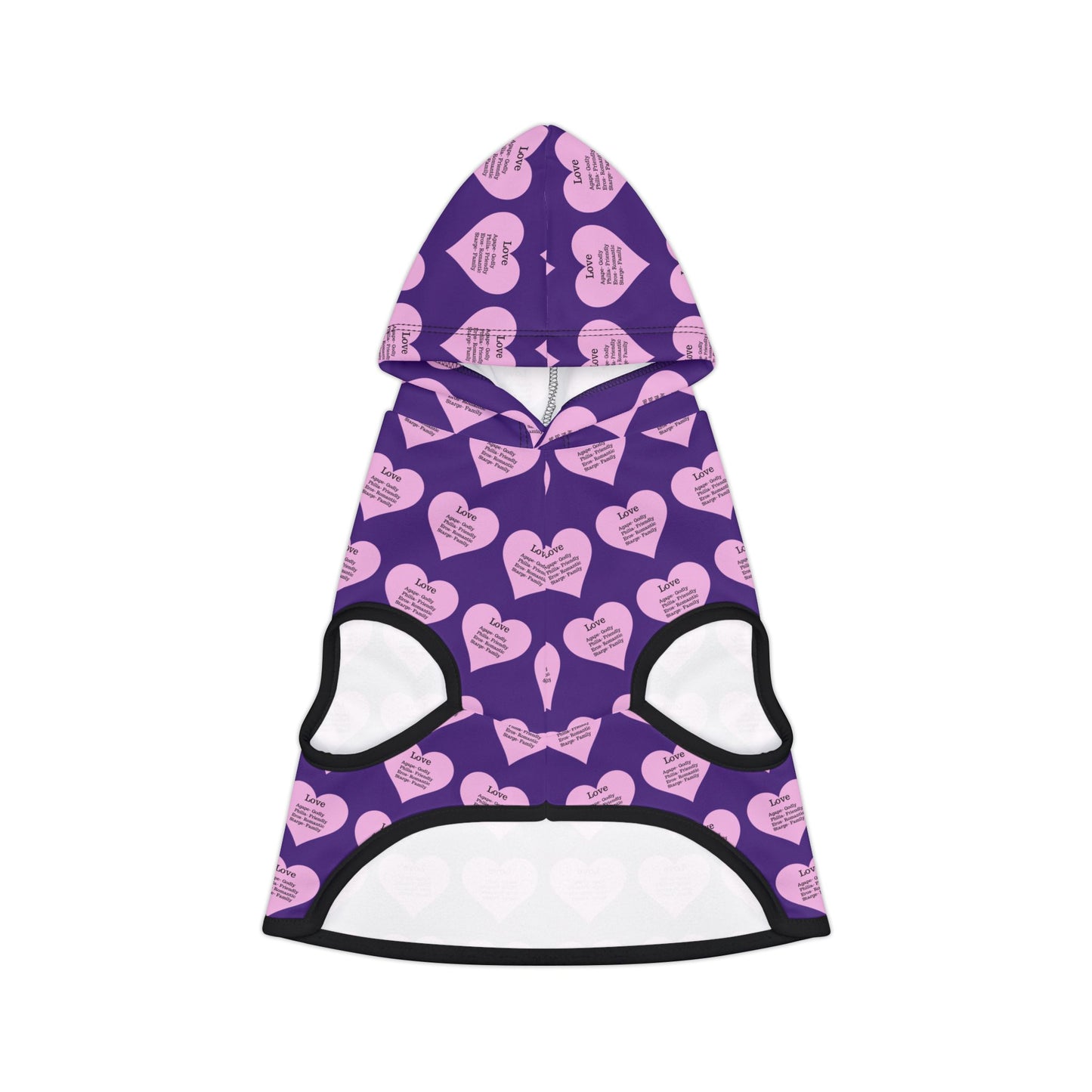 Charming Heart Pet Hoodie Pattern (Purple)