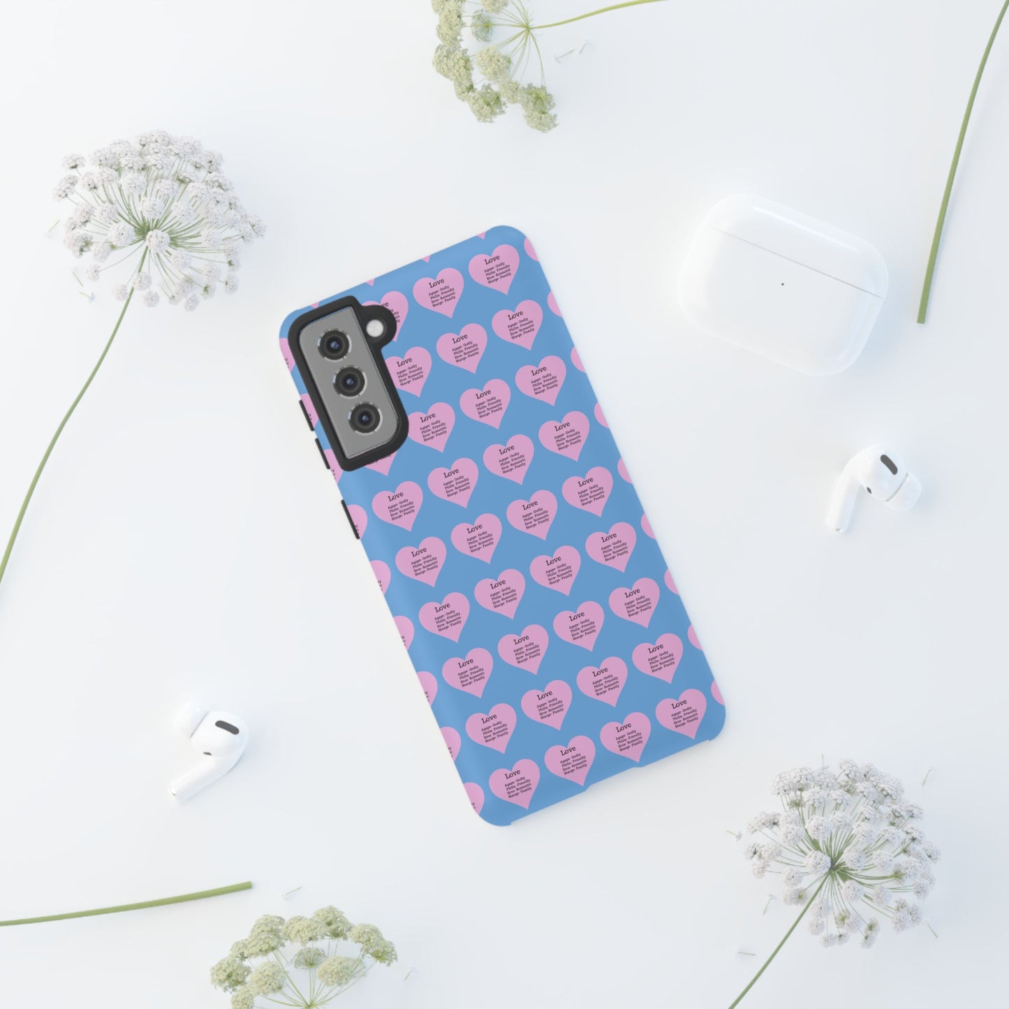 Hearts-A-Flutter Phone Case (Samsung)(Light blue)