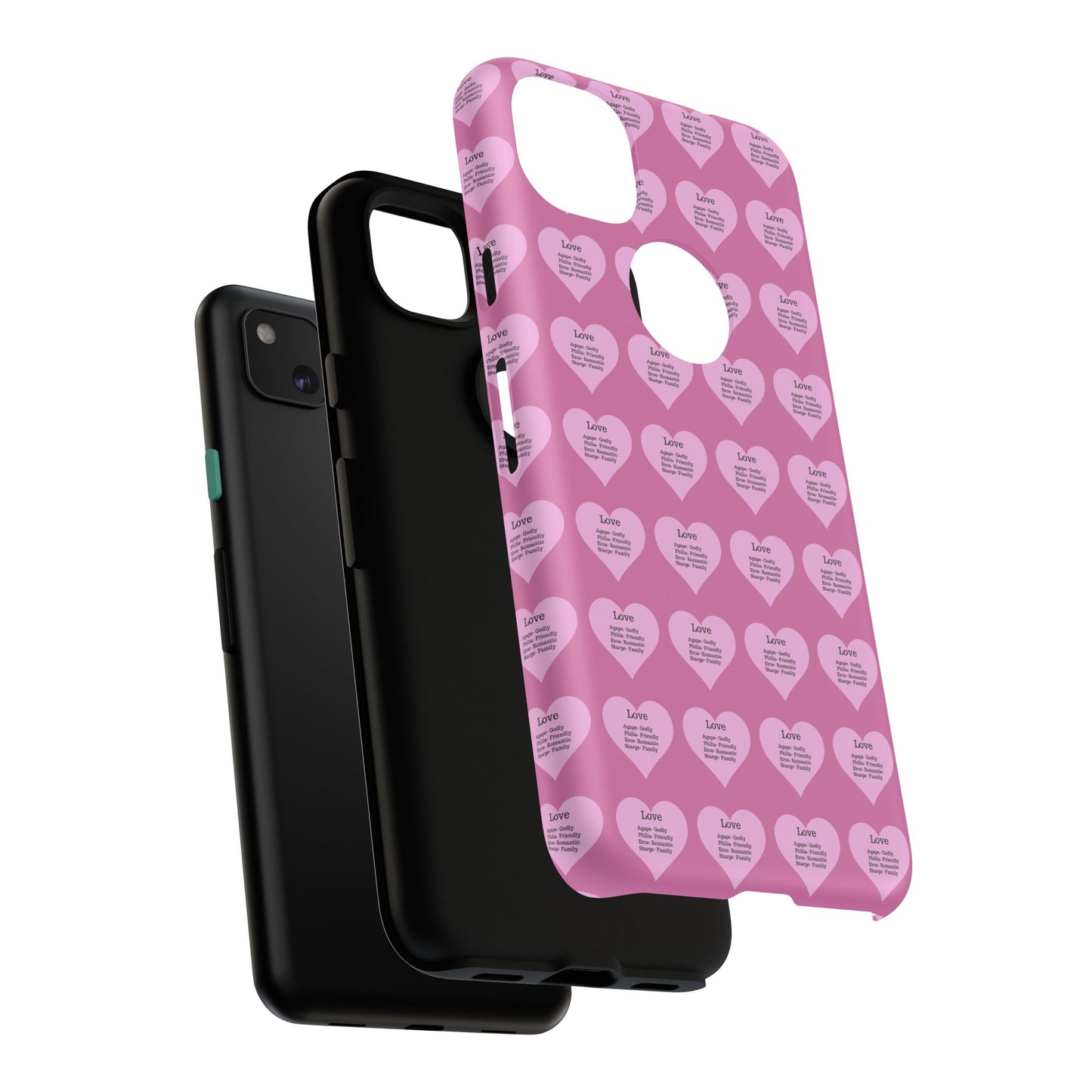 Hearts-A-Flutter Phone Case (iPhone, Google Pixel)(Light pink)