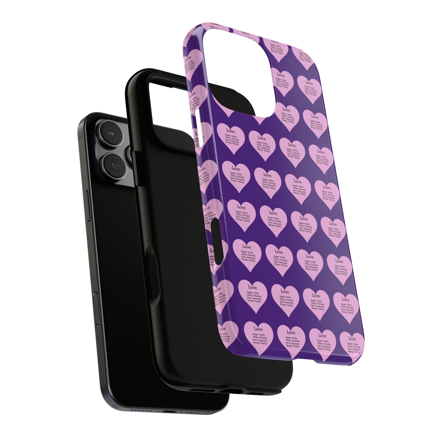 Hearts-A-Flutter Phone Case (iPhone, Google Pixel)(Purple)