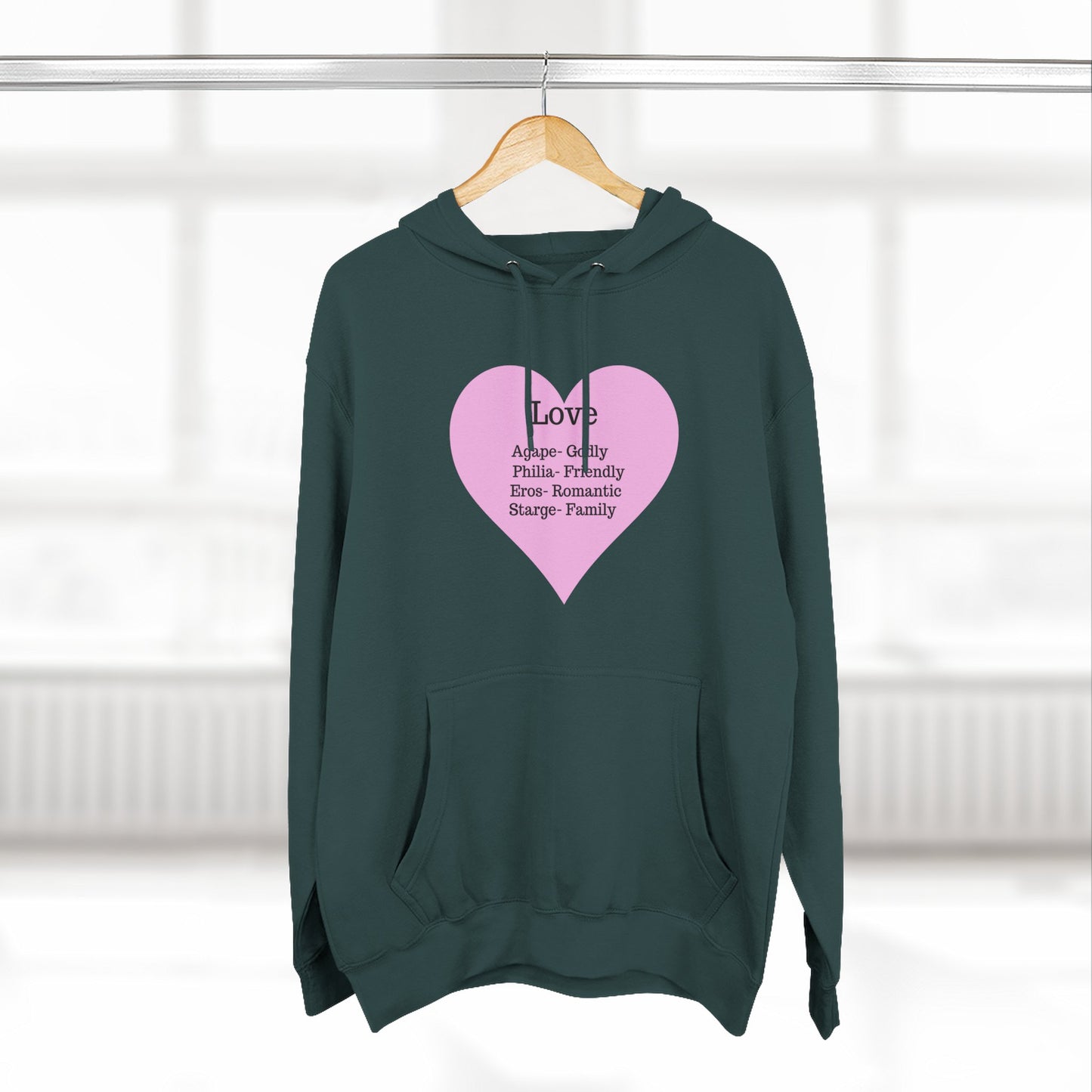 Cozy Heartfelt Love Fleece Hoodie | Soft Three-Panel Everyday Comfort