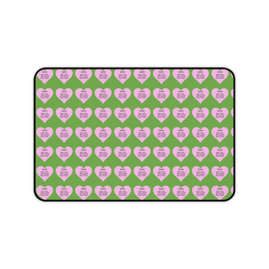 Love Hearts Desk Mat (Green)