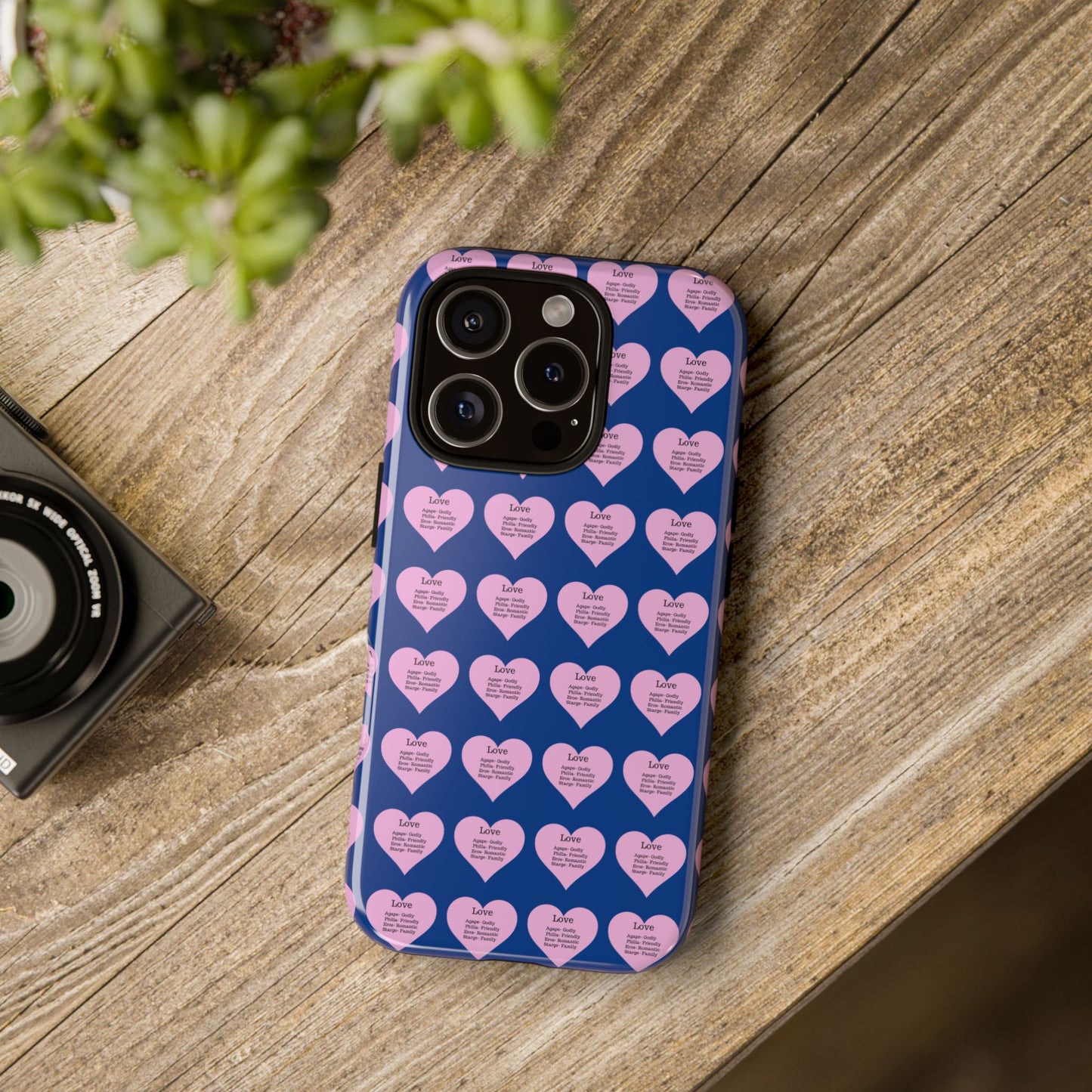Hearts-A-Flutter Phone Case (iPhone, Google Pixel)(Dark blue)