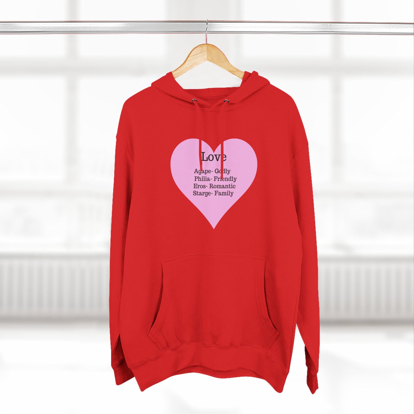 Cozy Heartfelt Love Fleece Hoodie | Soft Three-Panel Everyday Comfort