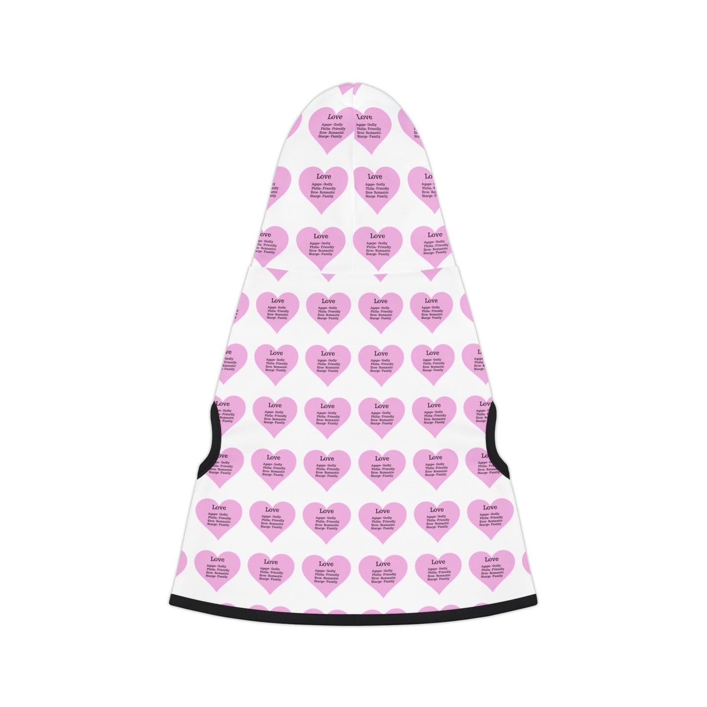 Charming Heart Pet Hoodie Pattern (White)