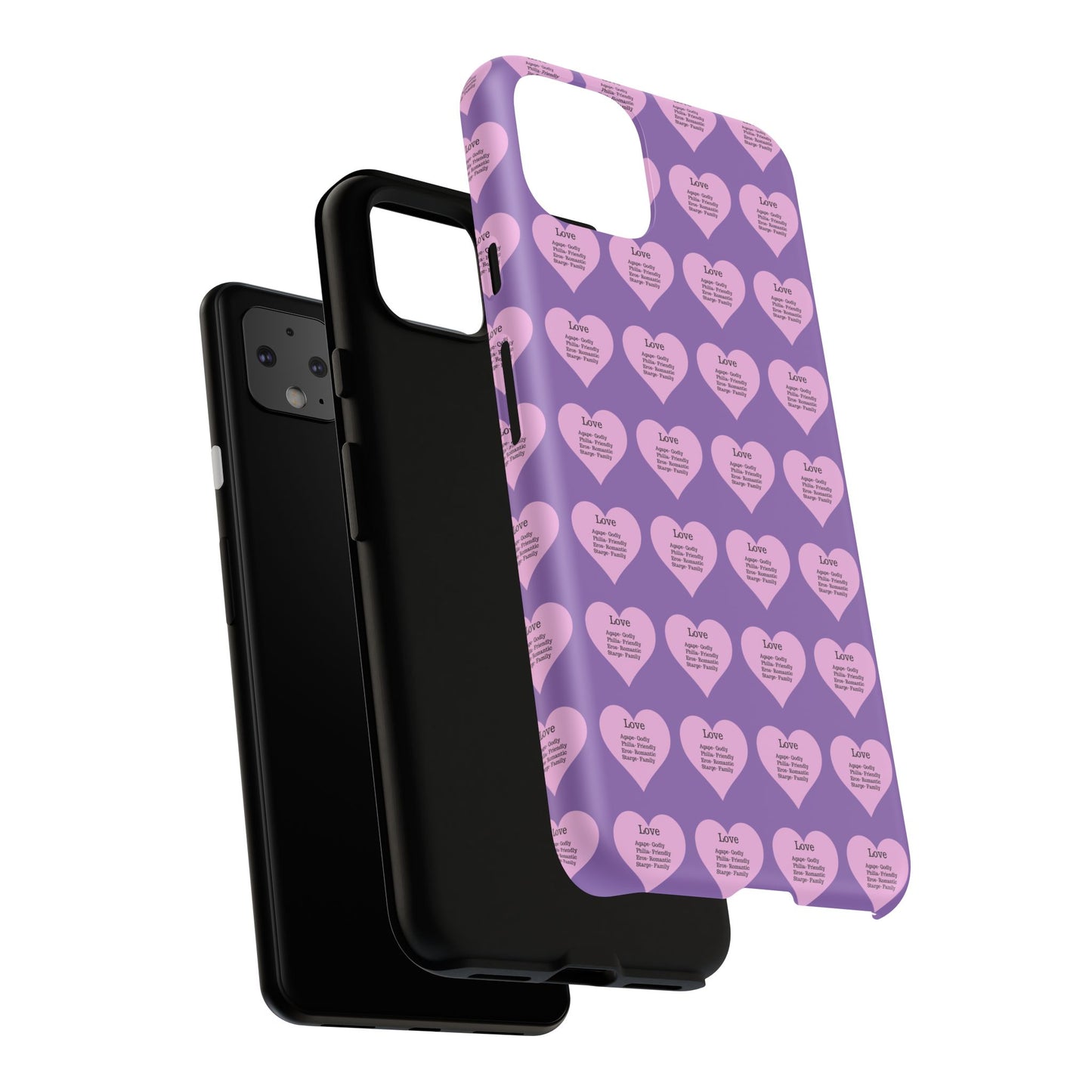 Hearts-A-Flutter Phone Case (iPhone, Google Pixel)(Light purple)