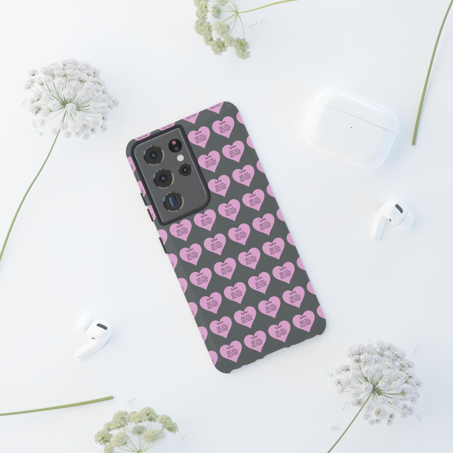 Hearts-A-Flutter Phone Case (Samsung)(Dark grey)