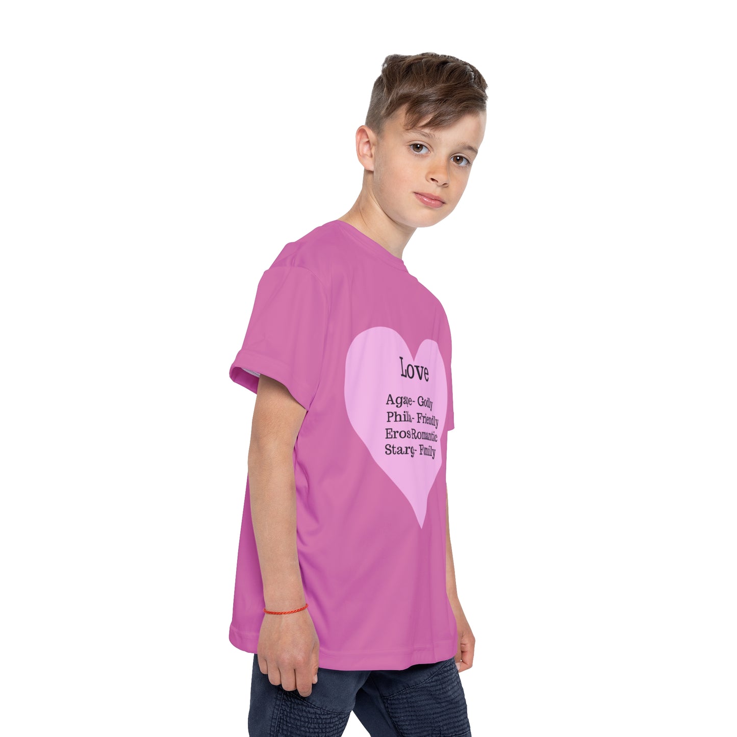 Types of Love Heart Kids Performance Jersey (Light pink)