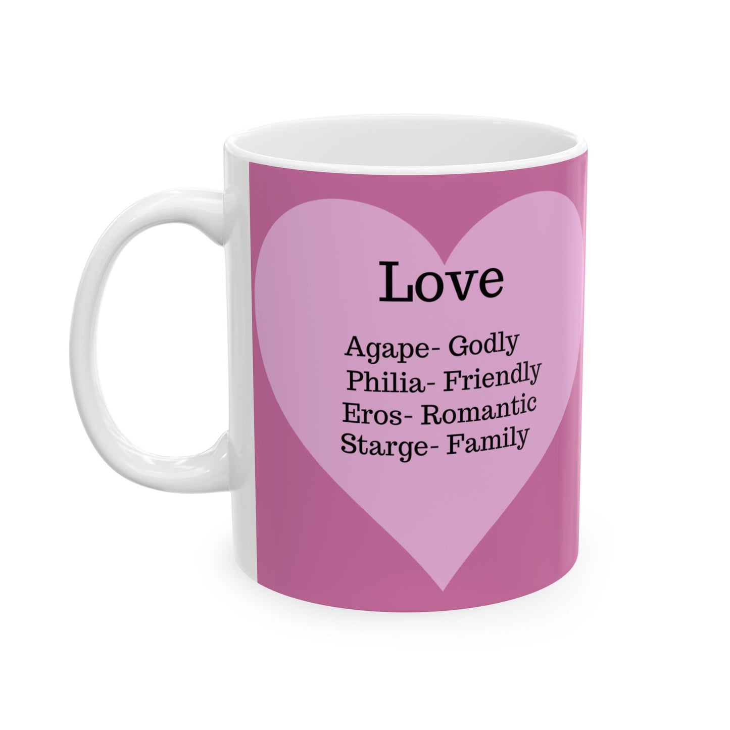 Charming Heart Ceramic Coffee Mug (Light pink)