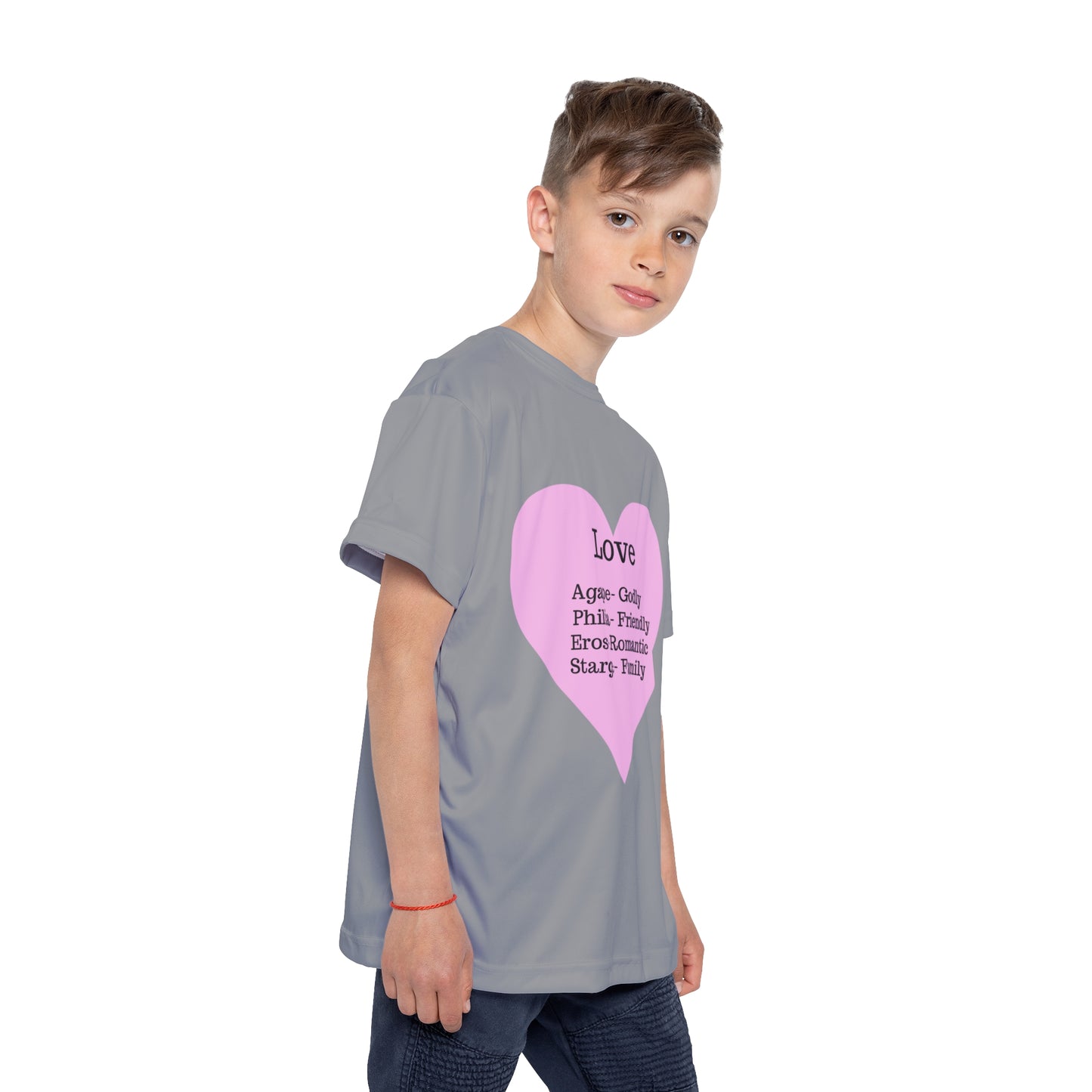 Types of Love Heart Kids Performance Jersey (Grey)