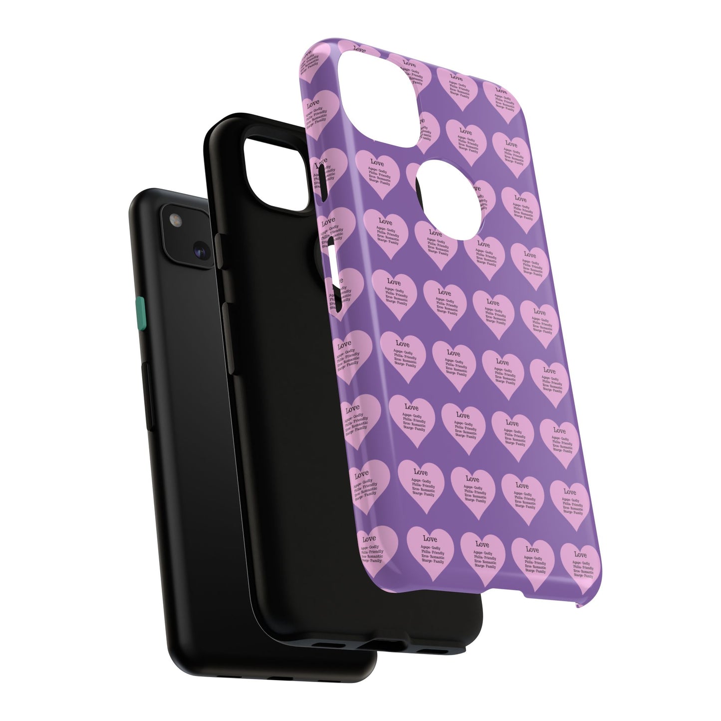 Hearts-A-Flutter Phone Case (iPhone, Google Pixel)(Light purple)