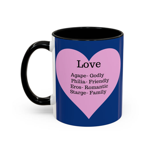 Charming Heart Accent Coffee Mug (Dark blue)