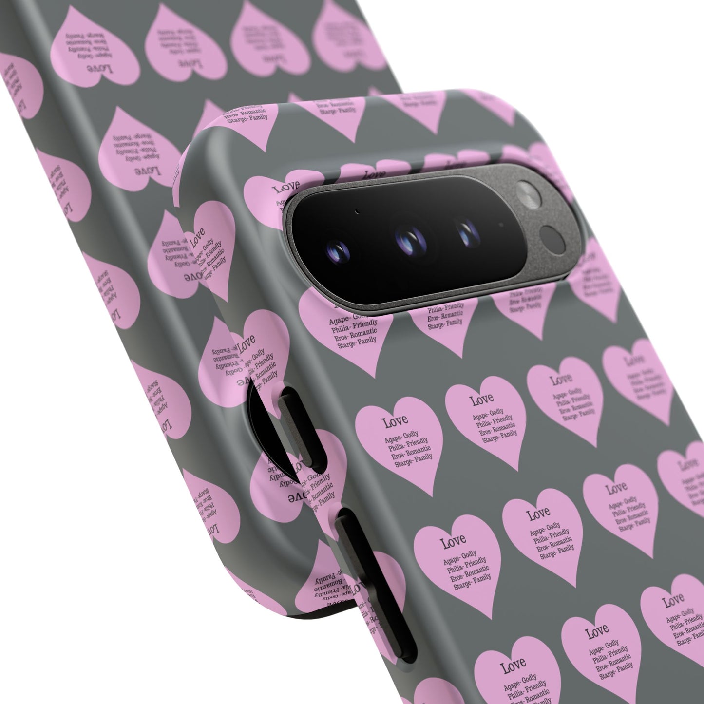 Hearts-A-Flutter Phone Case (iPhone, Google Pixel)(Dark grey)