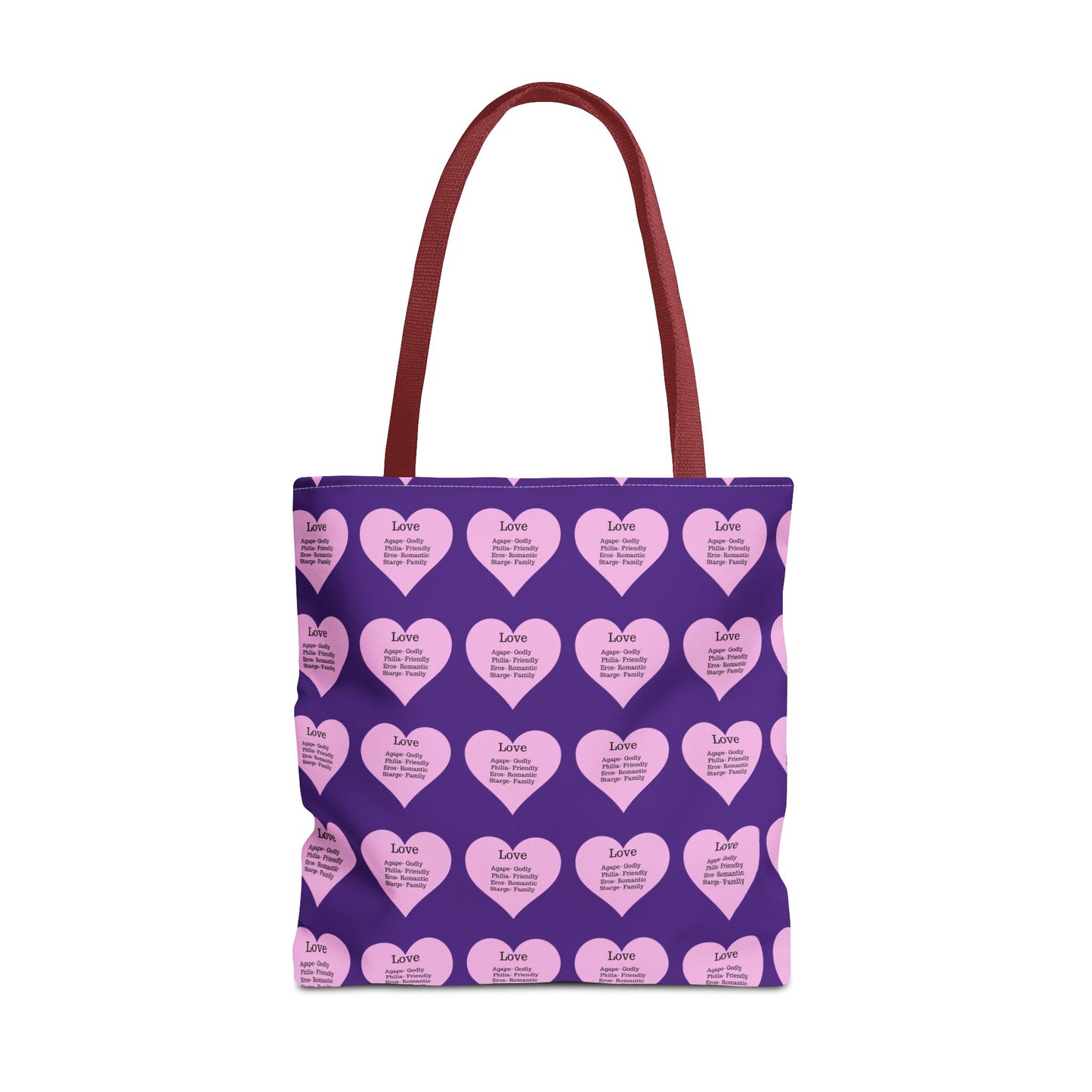 Pink Hearts Tote Bag (Purple)