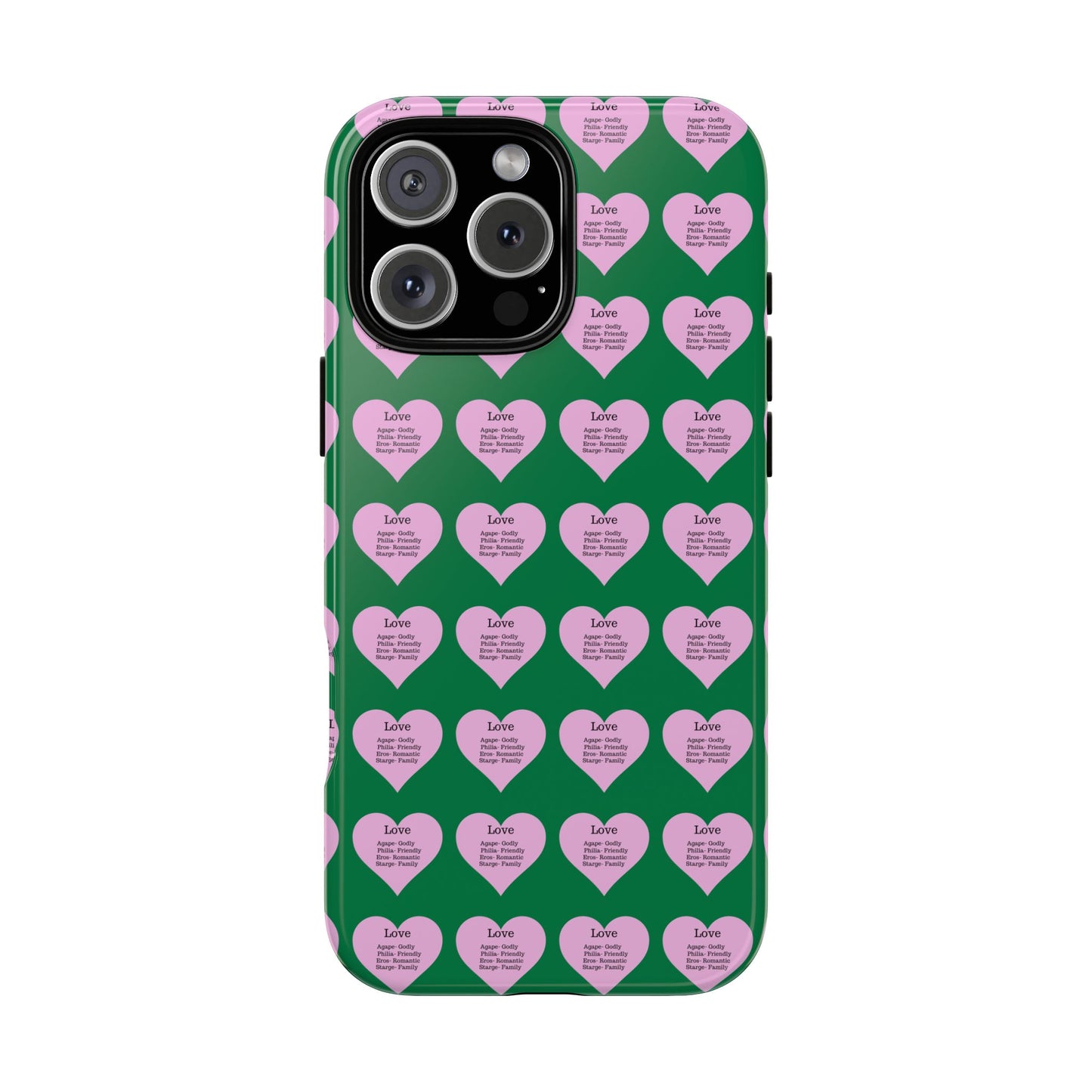 Hearts-A-Flutter Phone Case (iPhone, Google Pixel)(Dark green)