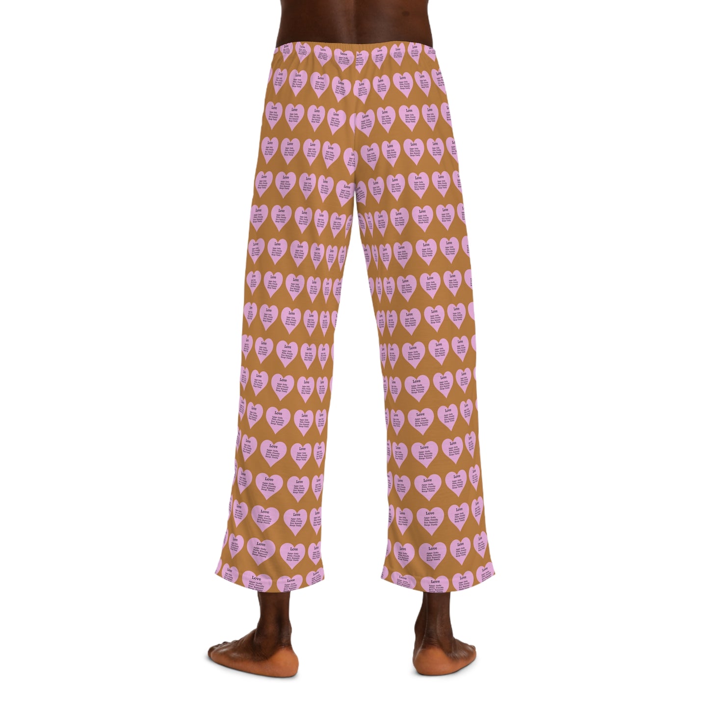 Men's All-Over Print Pajama Pants (Light Brown)